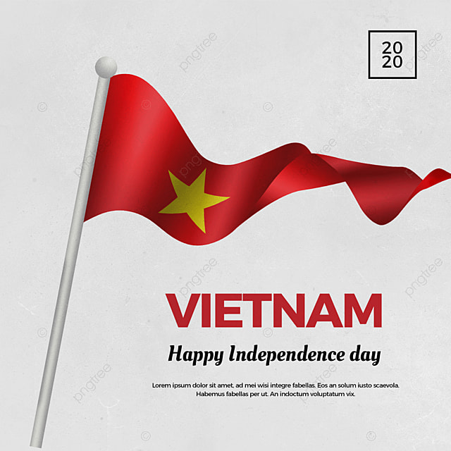 简约越南国庆日丝绸国旗独立日模版
