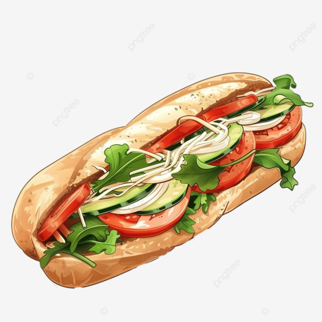 越南面包  banh mi  卡通图案设计