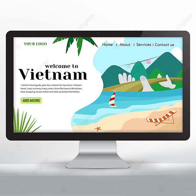 扁平越南旅游落地页