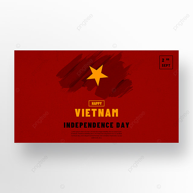 水彩笔刷质感简约越南国庆日独立日banner