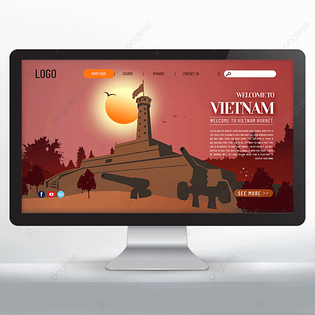 现代卡通插画风格越南马蜂窝旅游网页设计