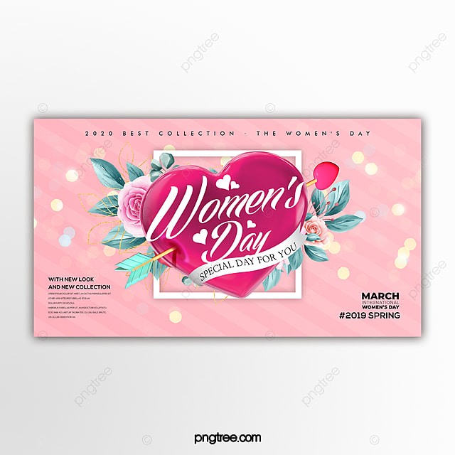 时尚简约清新38妇女节节日花朵网页横幅