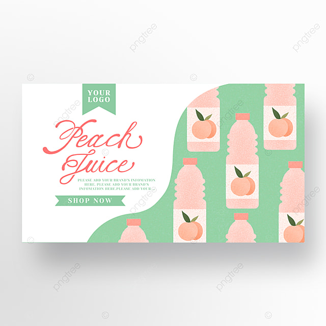 粉色瓶装饮料桃子果汁促销banner