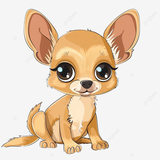 可爱的吉娃娃小狗卡通