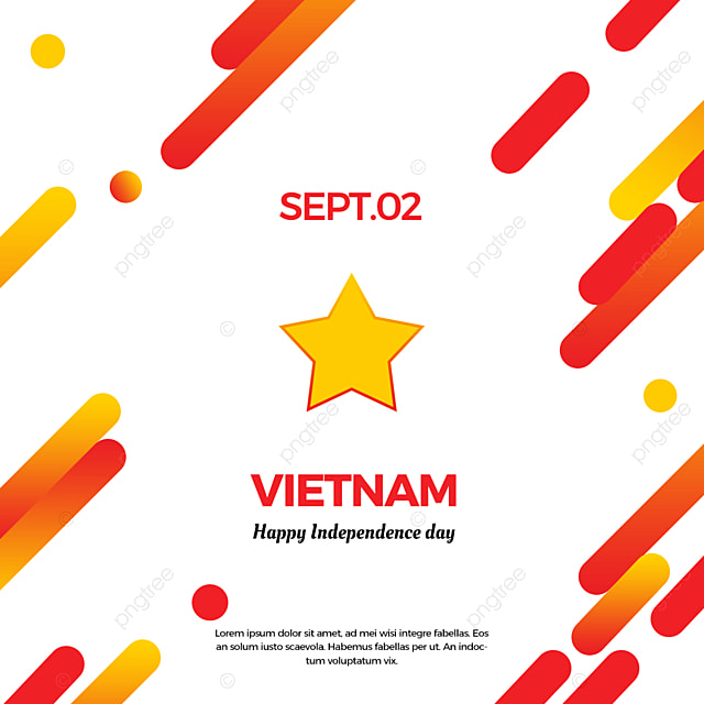 渐变几何越南国庆日国旗模版
