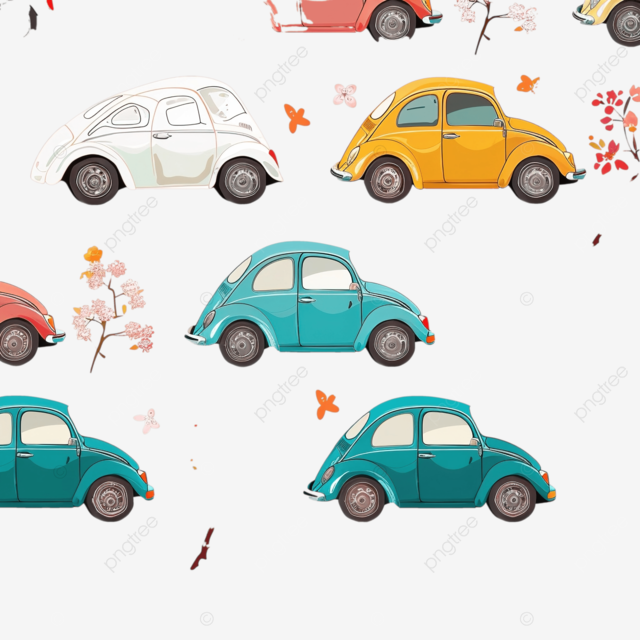 春天汽车图案无缝