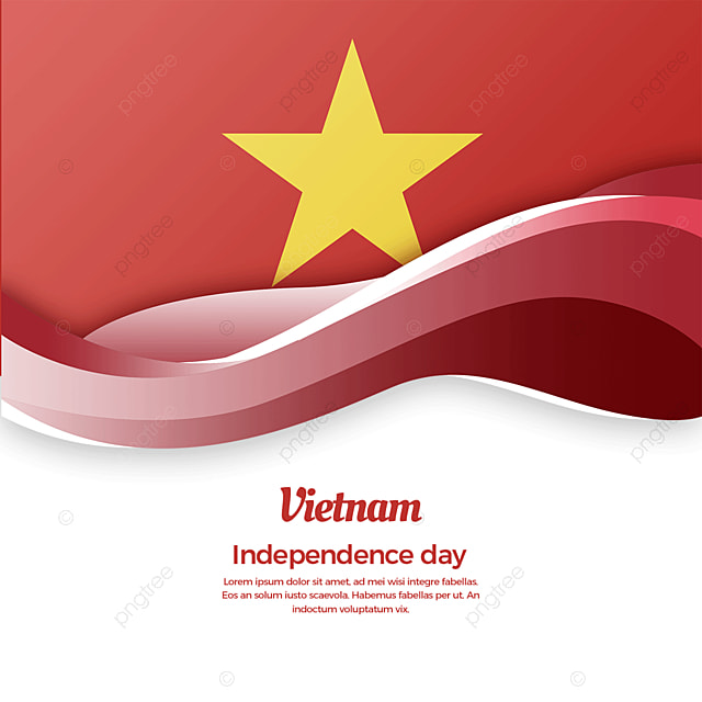 红色渐变越南国庆日几何风格国旗
