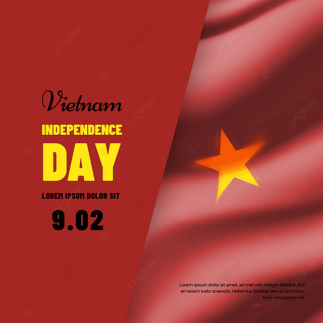 越南独立日丝绸国旗庆祝模版