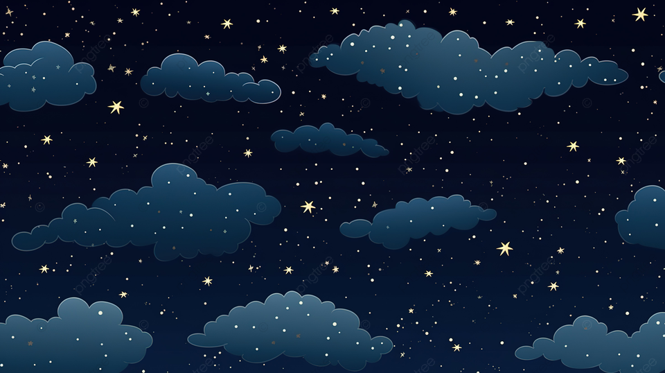 迷人的手工无缝图案迷人的夜空与星星