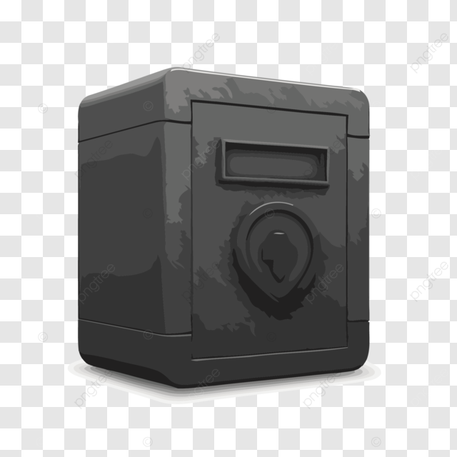 带有十字架和小盒子的黑色保险箱矢量图