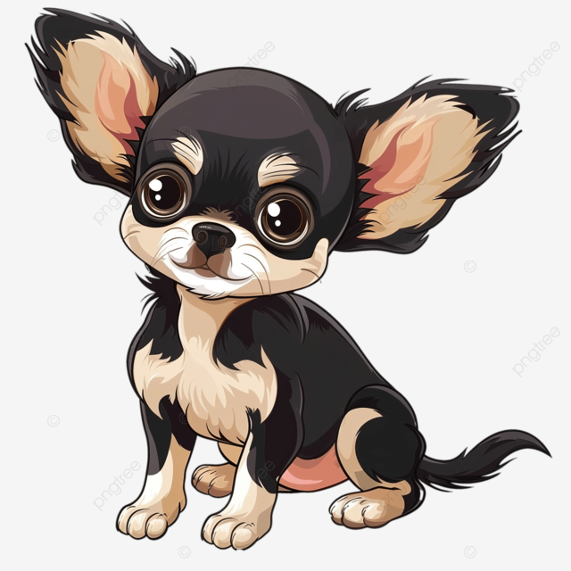 可爱的吉娃娃小狗卡通