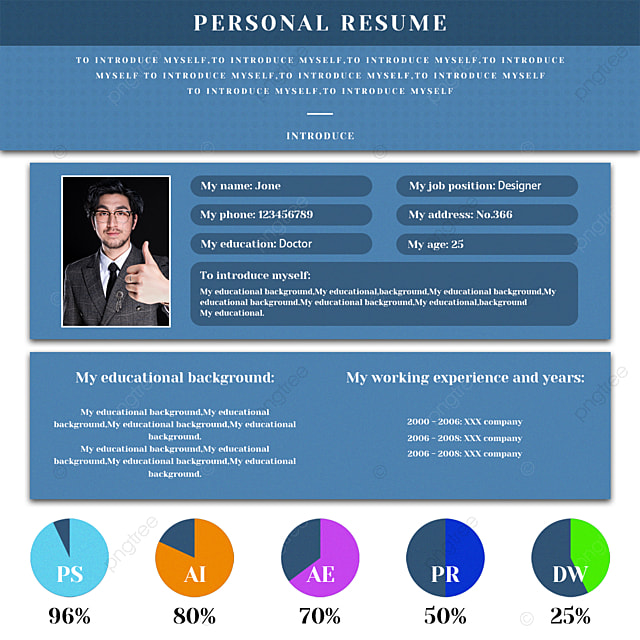 简约蓝色求职招聘个人简历snsbanner