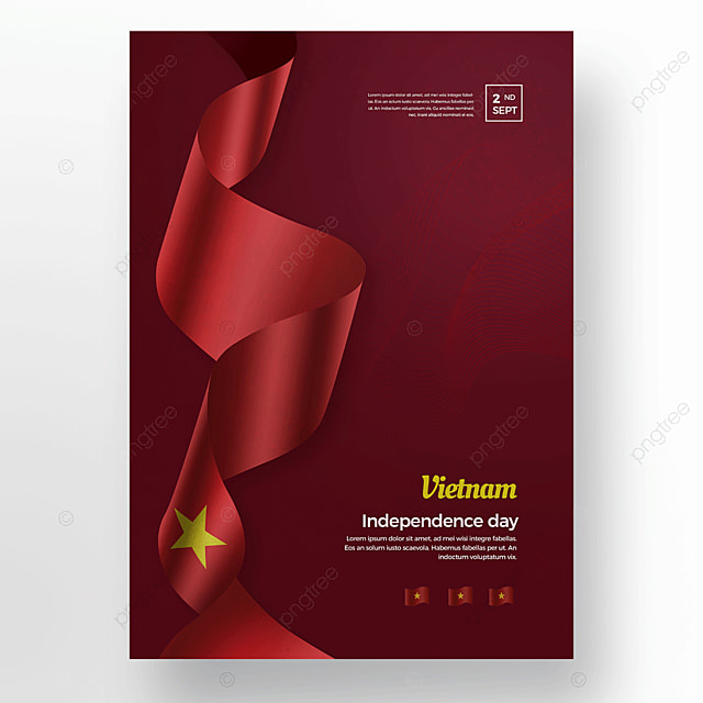越南丝绸丝带国旗国庆日海报模版