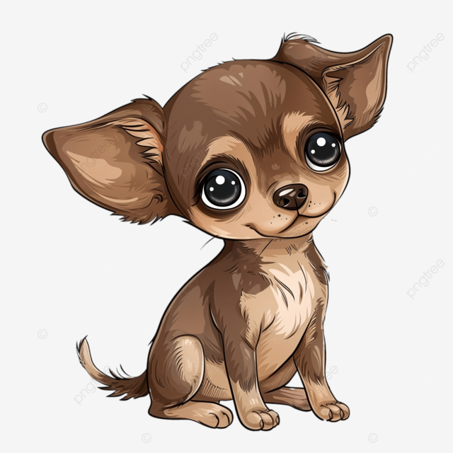 可爱的吉娃娃小狗卡通