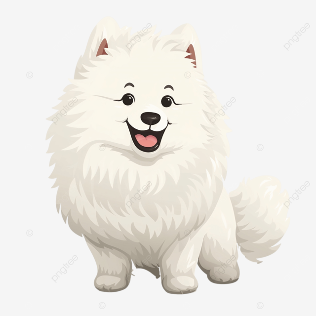 可爱的萨摩耶犬卡通