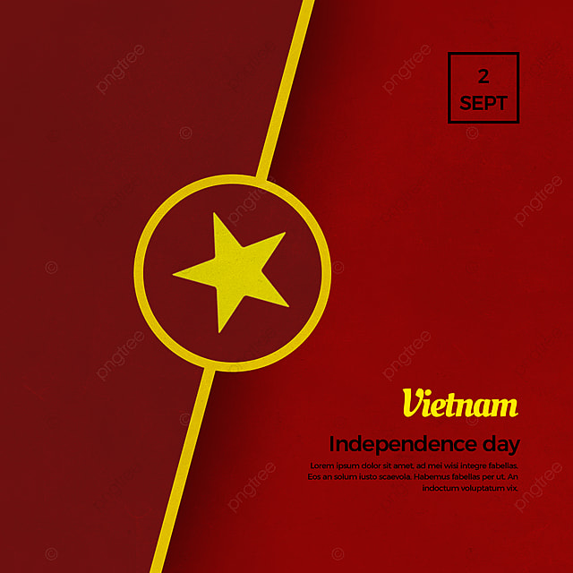 红色质感越南国旗国庆独立日模版