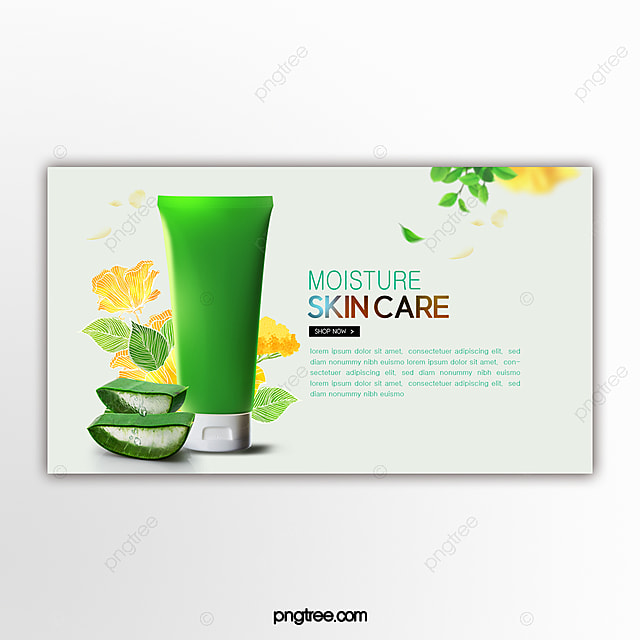 芦荟胶保湿护手霜时尚美容展示模板