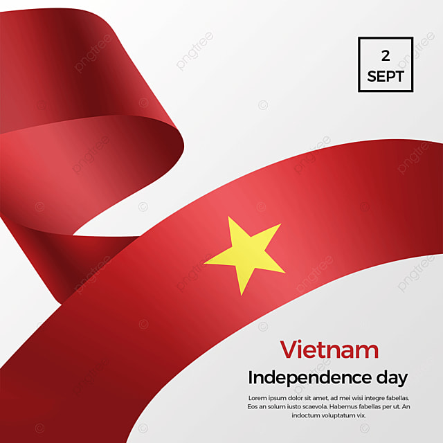 越南渐变丝绸国旗国庆日独立日模版