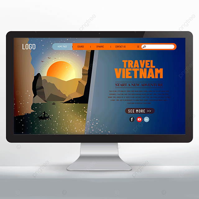 现代卡通风格越南下龙湾旅游网站设计