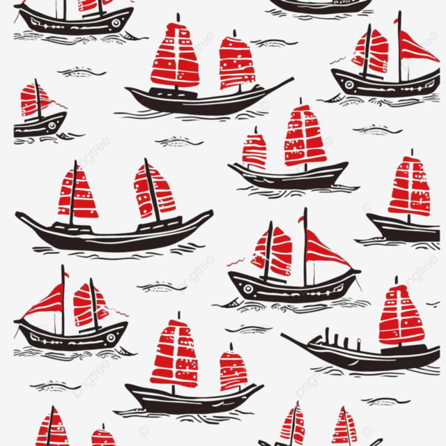 越南垃圾船图案简约风格