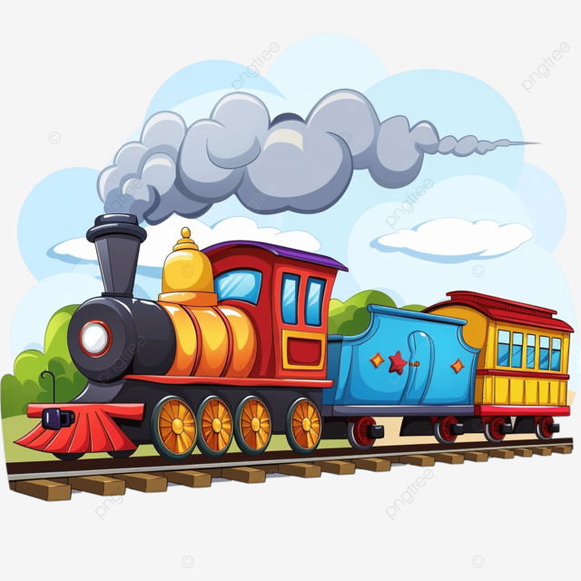孩子们卡通火车图形