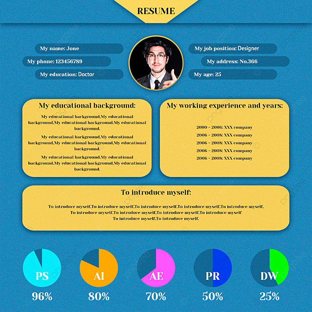 简约蓝色招聘个人简历snsbanner