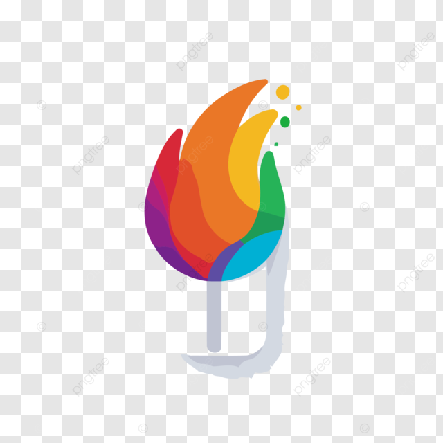 彩色火焰图标与文字矢量