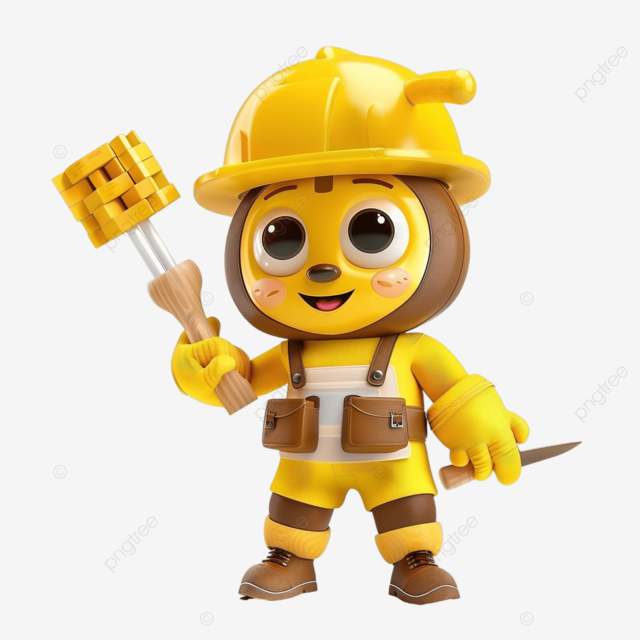 亲爱的北斗七星的卡通人物作为建设者