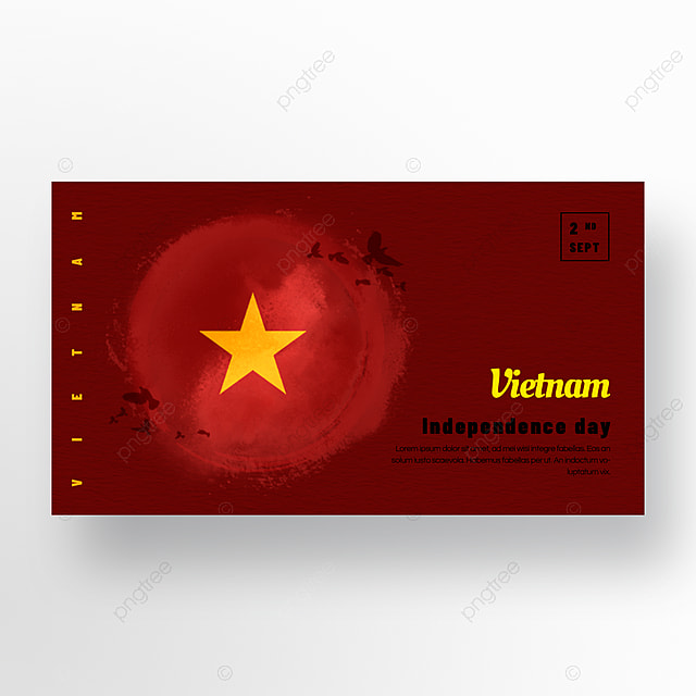 水彩笔刷质感越南国庆日独立日banner