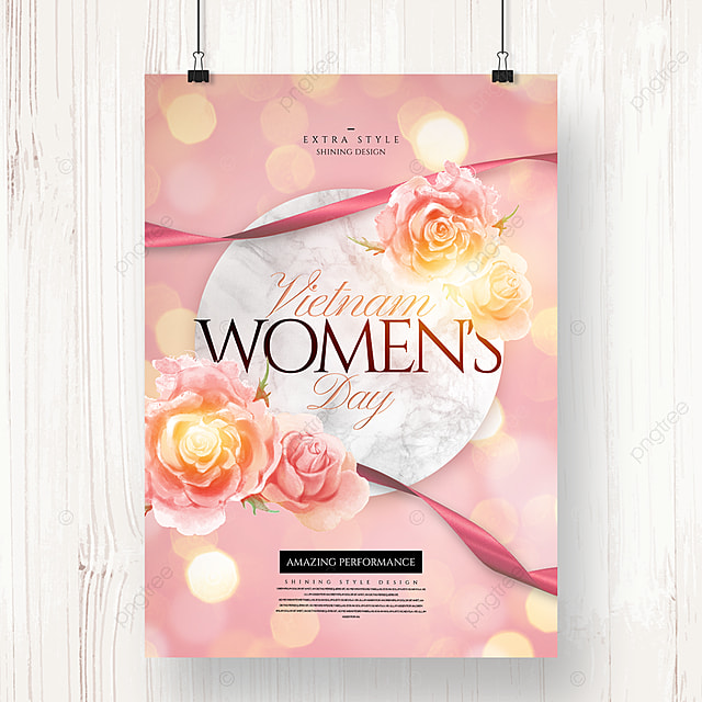 浪漫唯美越南妇女节节日海报