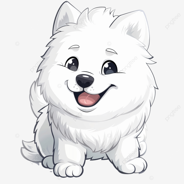 可爱的萨摩耶犬卡通