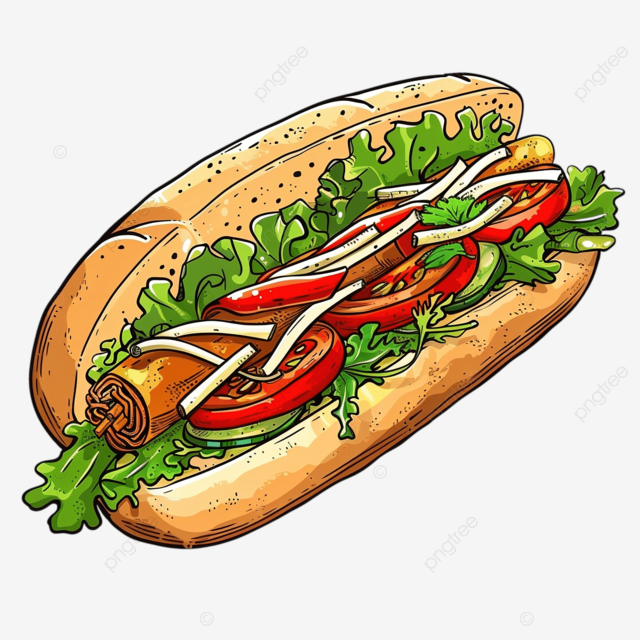 越南面包  banh mi  卡通图案设计