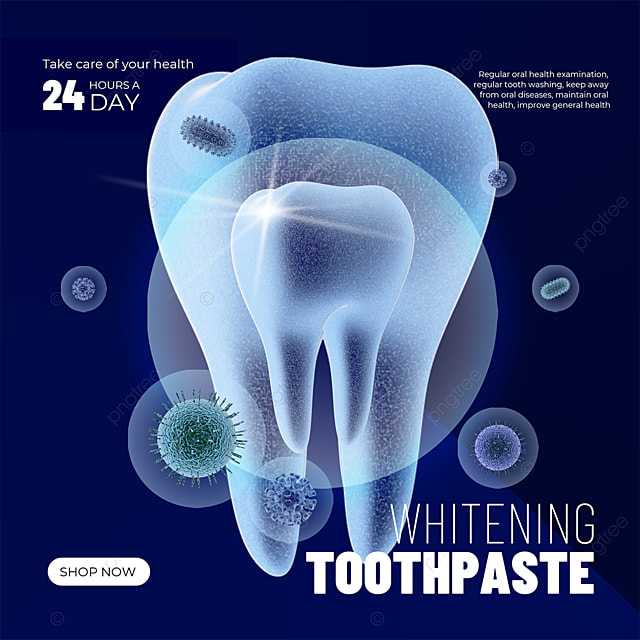 创意深色风格美白牙齿牙膏产品促销banner