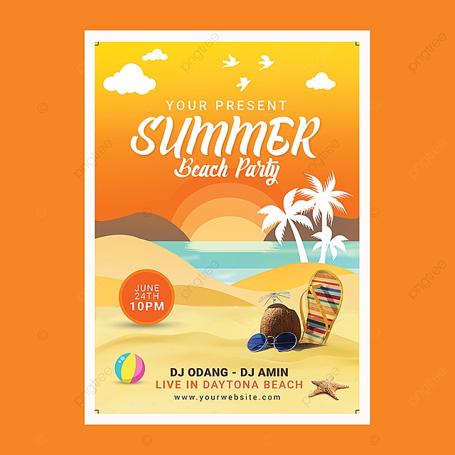 夏日海滩派对传单