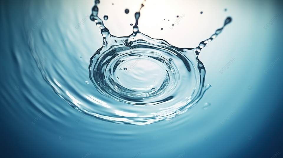 水面背景纹理上的水滴飞溅内迷人的圆形水波纹波
