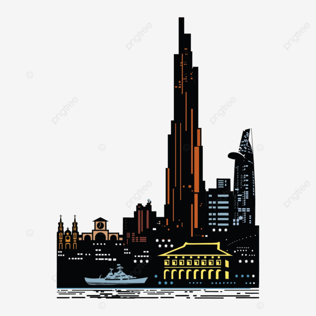 越南西贡旅游城市矢量图