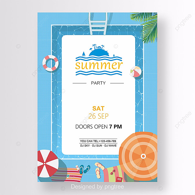 清新夏日聚会海报