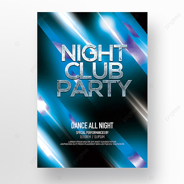 现代时尚时尚发光线夜总会聚会海报