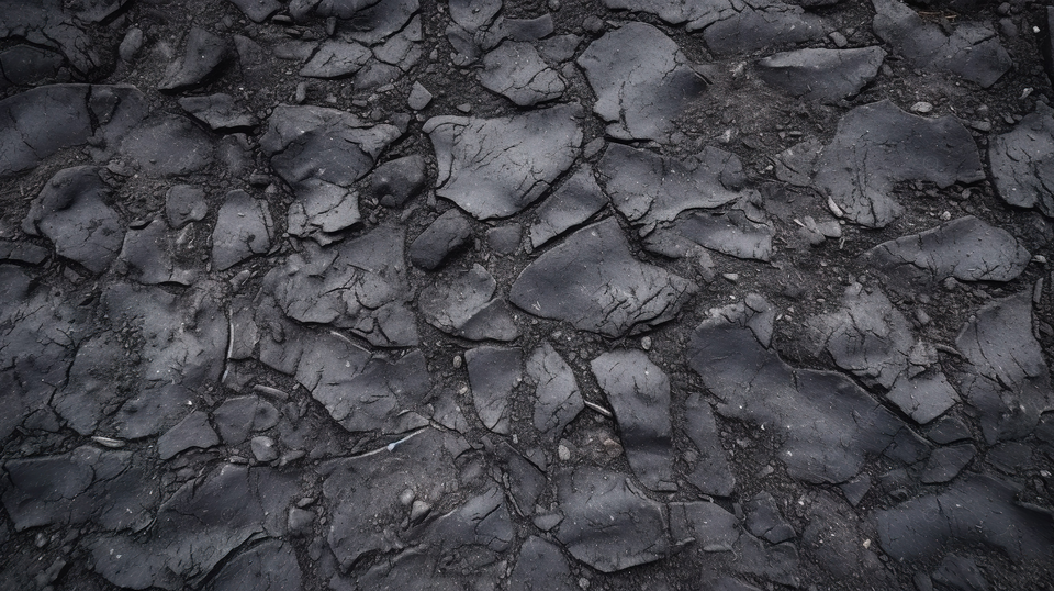 深灰色沥青纹理背景的特写