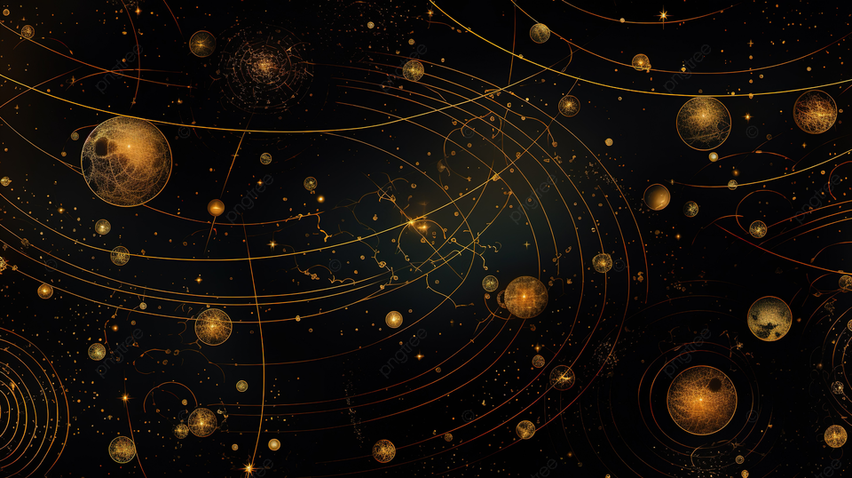 华丽的占星无缝图案闪闪发光的金箔纹理与星座和行星
