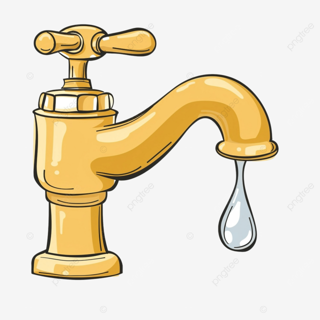 卡通滴水的水龙头