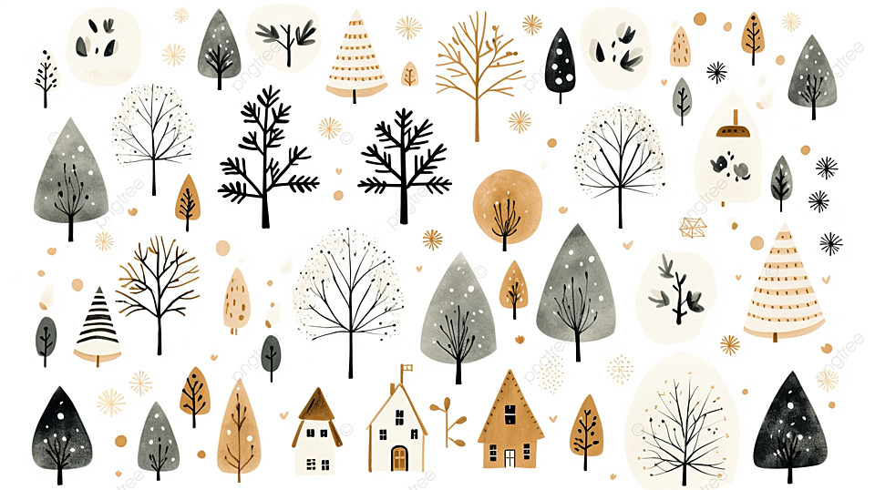 现代圣诞节设置与温暖的冬季元素隔离在白色背景