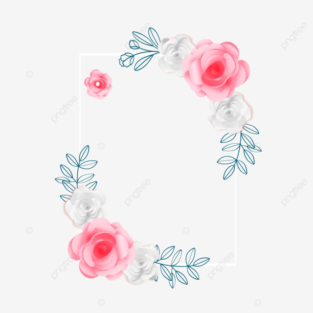 花画框粉色白色的装饰 向量