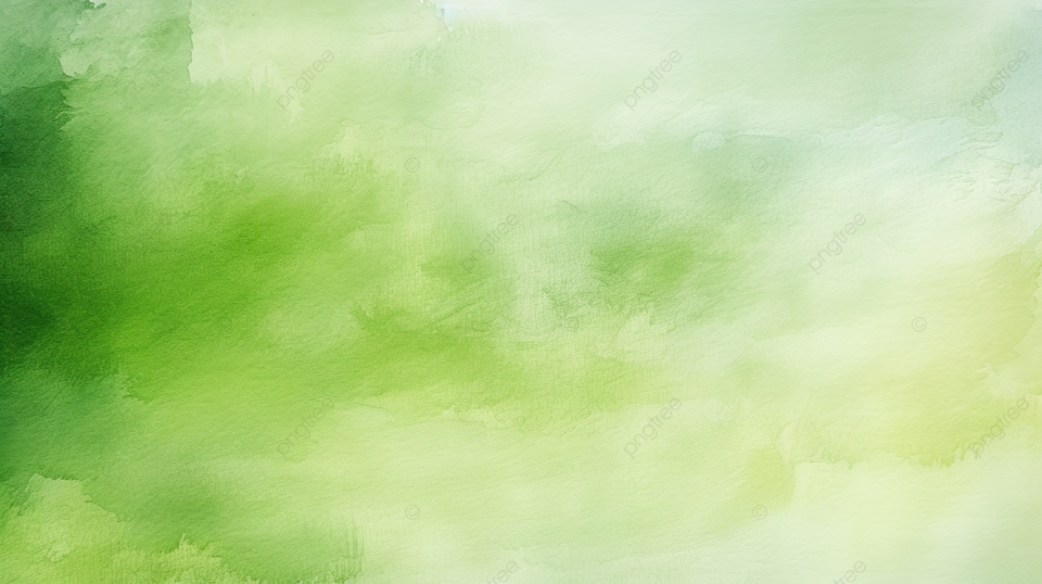 柔和的渐变水彩画布抽象艺术，具有浅绿色色调橄榄色笔触和斑点图案