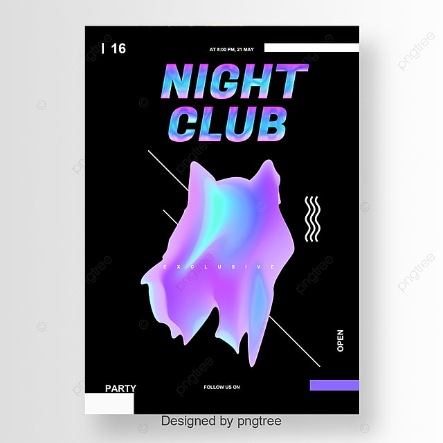 渐变夜总会聚会海报与创意字体