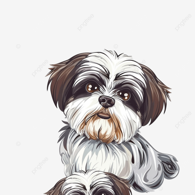 可爱的西施狗卡通无缝图案