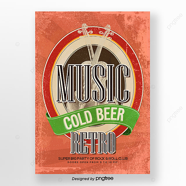 时尚复古简单音乐酒吧主题宣传海报