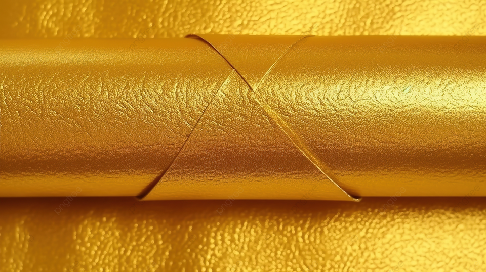 有光泽的金箔叶纹理充满活力的黄色包装纸背景