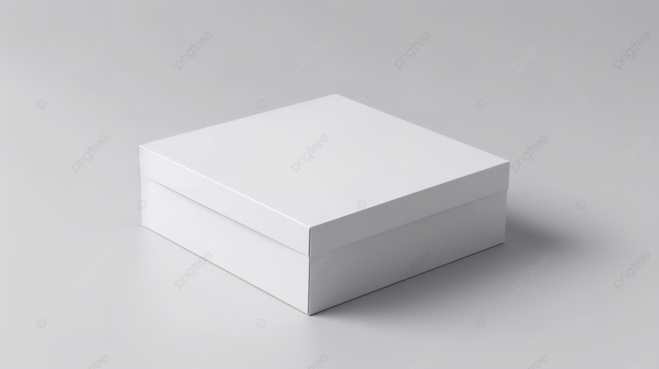 白盒包装样机的 3D 渲染