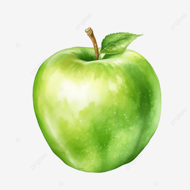 青苹果水彩插图ai生成